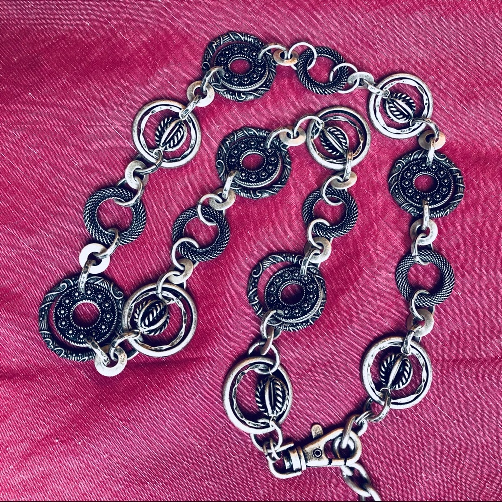 Antique Silver Chunky Chain Belt
